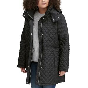 Marc New York Womens Tribeca Black Quilted Winter Coat Outerwear Plus NWT